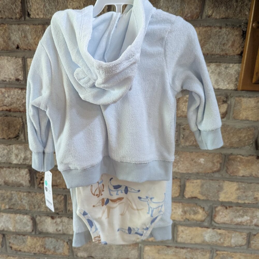 Carter's  3-Piece Baby Set - Bear Hoodie, Dog Bodysuit & Pants (6 Months) - Picture 2 of 5